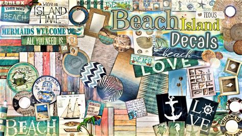 Decals Codes Beach And Island Themed Decals Ids Bloxburg Roblox Youtube