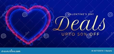 Valentines Day Special Deal Banner With Lovely Heart Design Stock