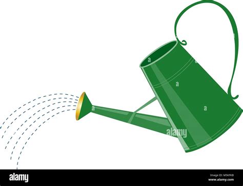 A Cartoon Green Watering Can With Water Sprinkler Stock Vector Image And Art Alamy