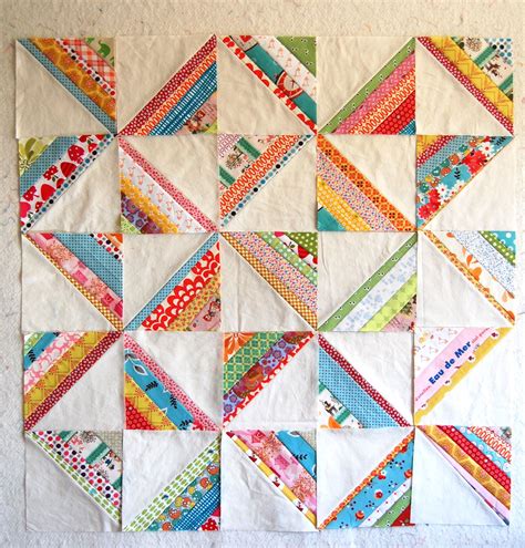 Half Square Triangle Scrappy Strings Style Tutorial Quilts Scrap