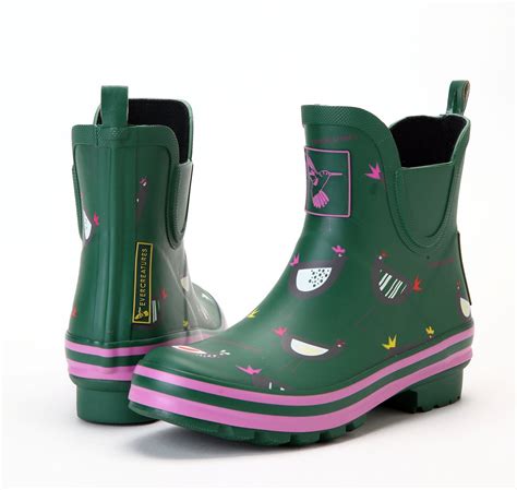 Evercreatures Chicken Meadow Ankle Wellies Funky Wellington Boots