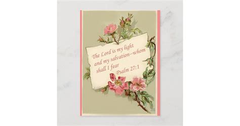 Pink Vintage Flowers Bible Verse Postcard Zazzle