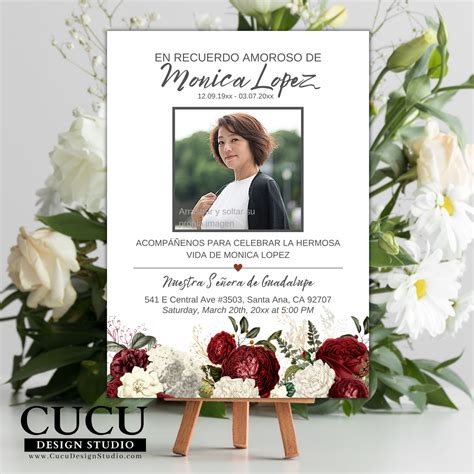 Tarjeta De Funeral Funeral Card Español En Memoria De Spanish