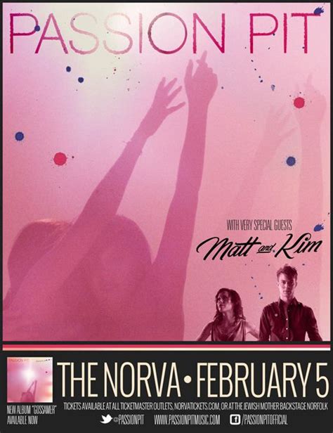 Just Announced Passion Pit With Special Guests Matt And Kim Tuesday February 5th At The Norva