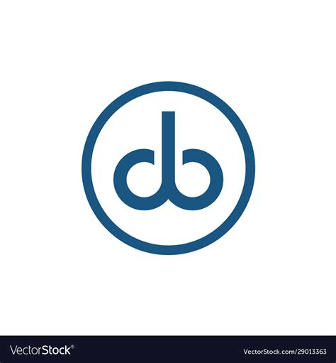 Letter Db In A Circle Logo Template Monogram Vector Image