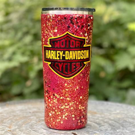 Harley Davidson Bar And Shield Galaxy Glitter Tumbler Etsy