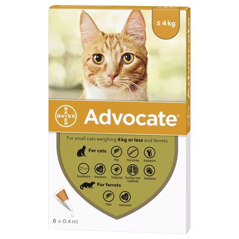 Advocate For Cats Under 9 Lbs Under 4 Kg Orange 6 Doses Discount