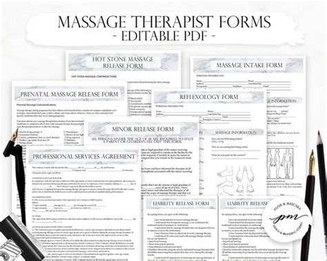 Editable Massage Therapist Business Planner Massage Business Gray