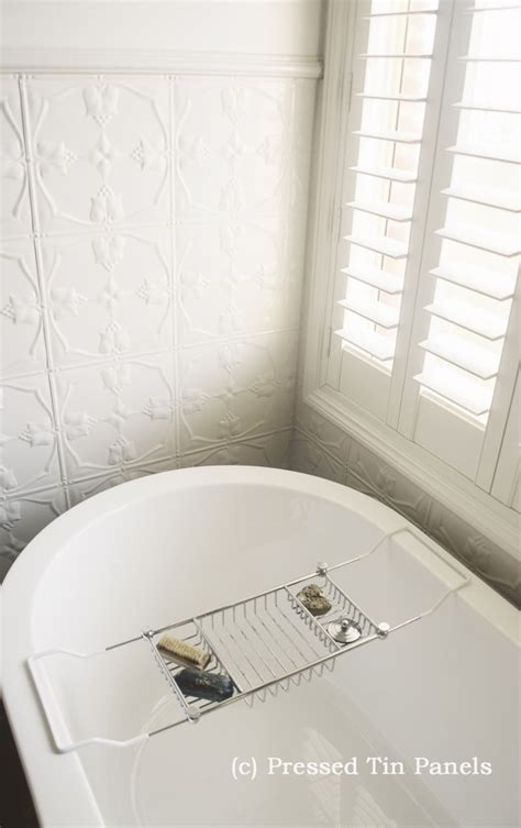 Tulip Bathroom Shoji White Pressed Tin Panels