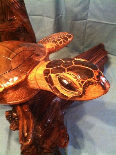 Hand Carved Green Sea Turtle Sculpture By Thetreecyclist On Etsy 5000