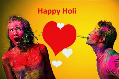 Latest Romantic Holi Wishes For Couples Kissing In Holi Images