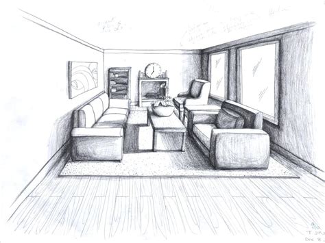 How To Draw A Sofa In One Point Perspective Baci Living Room Images