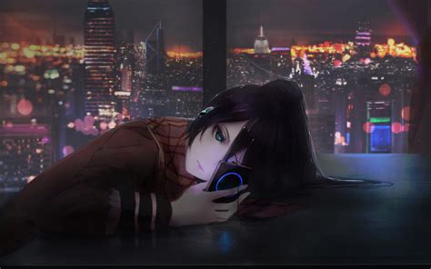 Anime Girl On Phone