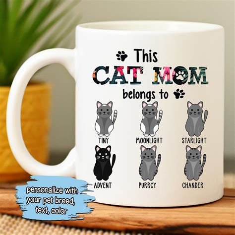 Personalized Custom Cat Mug This Cat Mom Belong To Custom Etsy