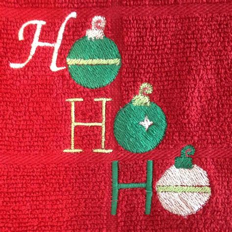 Ho Ho Ho With Ornaments Christmas Machine Embroidery Design In Several Sizes Machine