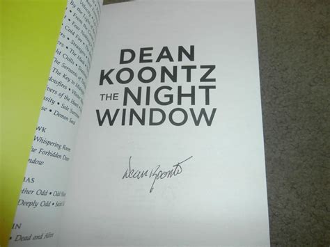 The Night Window Signed Uk First Edition Hardcover By Dean Koontz New