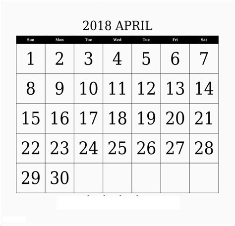 Blank April 2018 Calendar Printable Free Download Oppidan Library