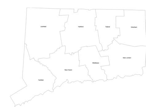 Connecticut County Map With County Names Free Download