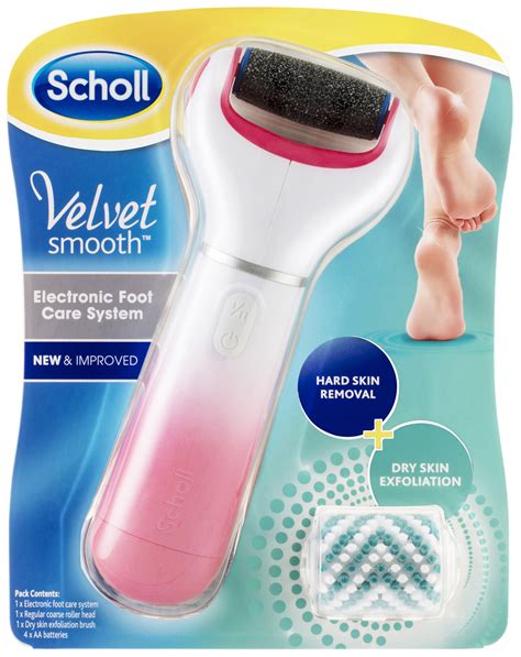 Scholl Velvet Smooth Electronic Foot Care System Pink Unichem