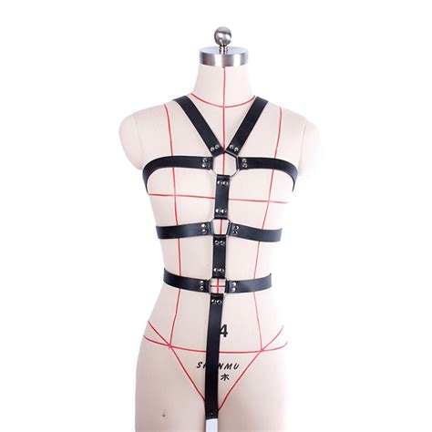 maryxiong pu leather body harness bondage restraints strap for women adult games products queen