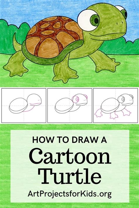 (if you have a live reference, i think you should sometimes learn her/his movements and the details on. How to Draw a Cartoon Turtle · Art Projects for Kids