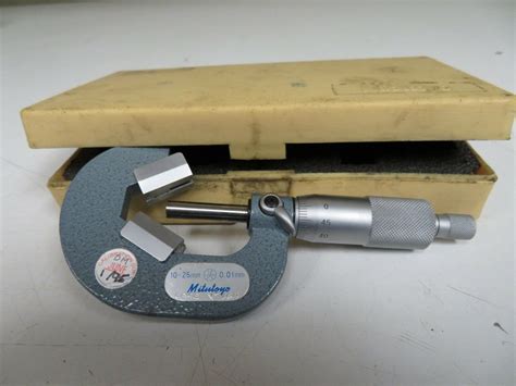 Mitutoyo 10 25mm01mm V Anvil Micrometer W Case Fr59 Bullseye