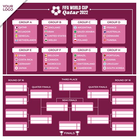 Indonesia, Bogor - October 1, 2022. Qatar 2022 World Cup match chart