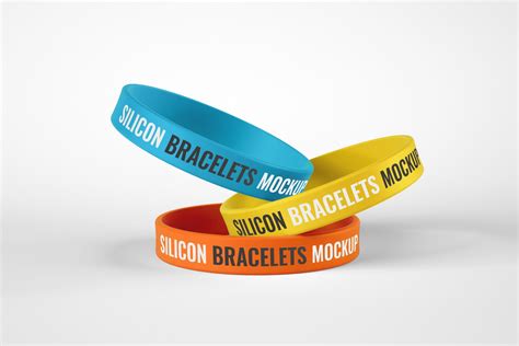 silicone bracelet mockup wristband promotional design silicone bracelets mockup