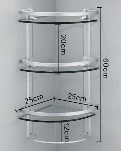 Argos home set of 3 glass corner shelves. Aluminum 3 Tier Glass Shelf Shower Holder Bathroom ...