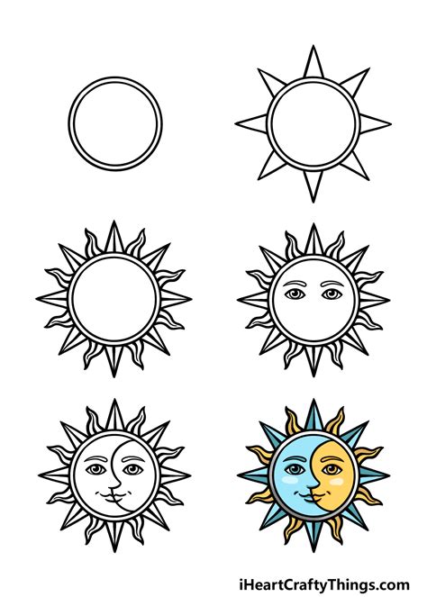 How To Draw A Sun Step By Step