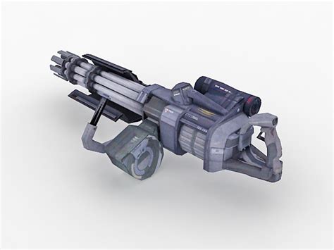 Sci Fi Minigun 3d Model 3ds Max Files Free Download Cadnav