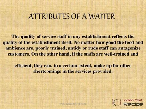 Attributes Of A Waiter