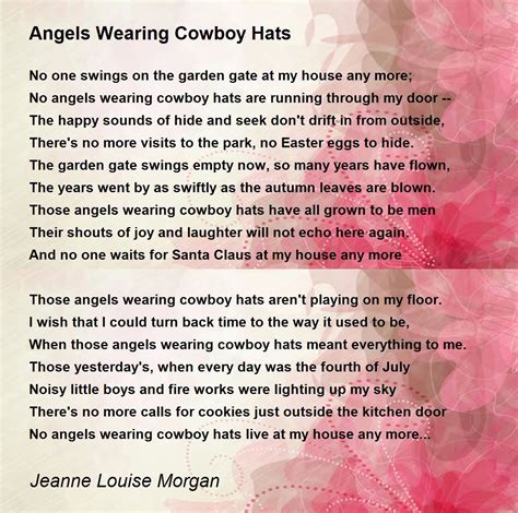 Angels Wearing Cowboy Hats Angels Wearing Cowboy Hats Poem By Jeanne