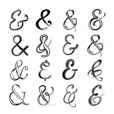 Abstract Hand Drawn Ampersand Symbol Vector Set 5397140 Vector Art At