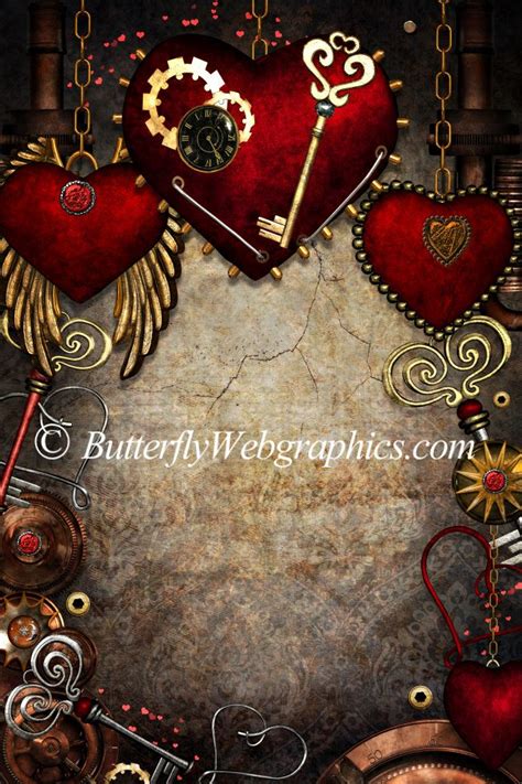 Steampunk Love Background Graphics Love Backgrounds Scrapbook