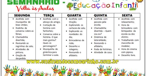 Seman Rio Volta S Aulas Educa O Infantil Clique Na Imagem Para Ampli