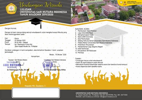 Undangan Wisuda Universitas Sari Mutiara Indonesia