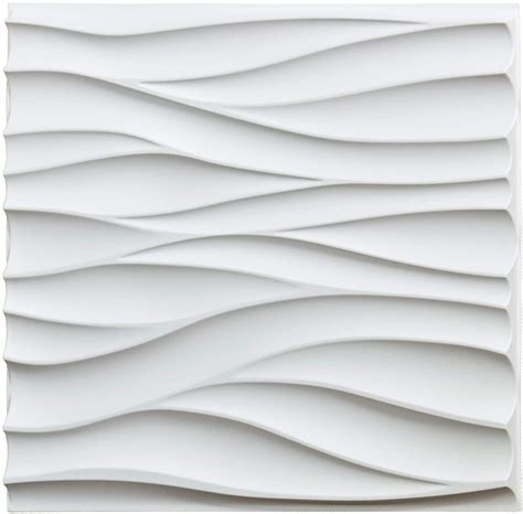 Art3d White Pvc 3d Wall Panel Wave Design 197 X 197 12 Pack