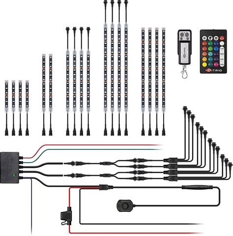 Buy Ditrio 18pcs Underglow Rgb Led Strip Light Kit Dc 12v With Turn