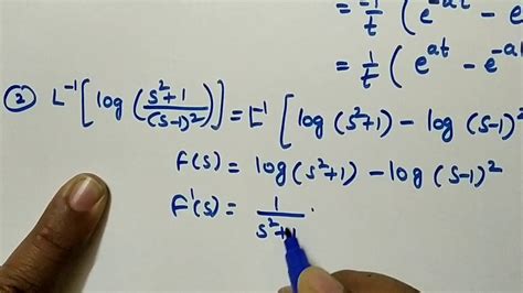 Finding Inverse Laplace Transform Of Logarithmic Functions Youtube