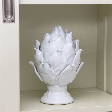 White Ceramic Artichoke By Marquis And Dawe