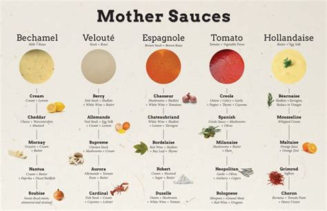 Mother Sauces Culinary Classes Recipe Drawing Cooking Art