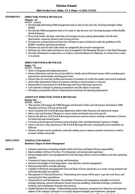 Use this sample cv and example sentences featuring the most basic elements that recruiters look for. Food And Beverage Resumes