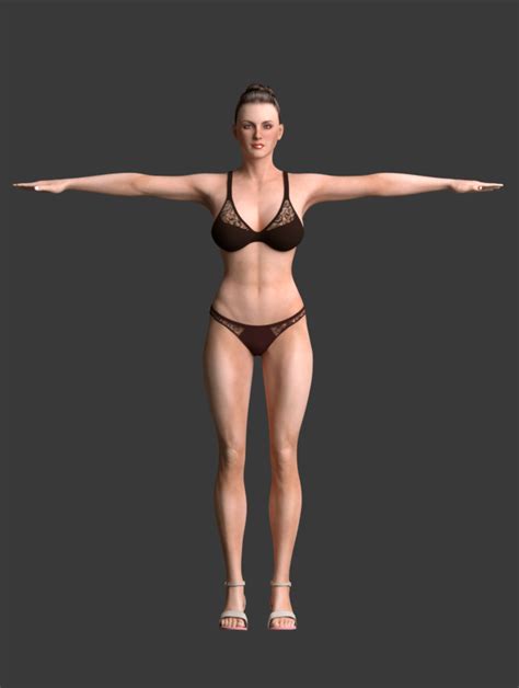 Auftragnehmer Effektiv Stall H 3d Female Model Rigged For Blender Sekretär Fokus Einheit