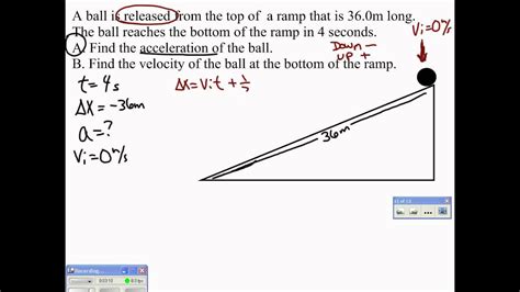 Given the initial and final velocities, v i and v f , and the initial and final times over which your speed changes, t i and t f , you. 09 Ramp Problem 1 Video 1 - YouTube