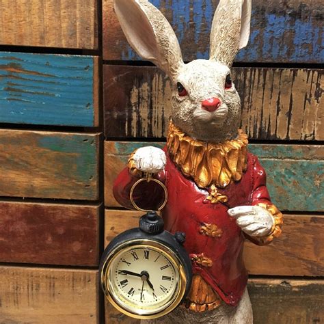 The White Rabbit Standing Clock Red White Rabbit Clock Rabbit