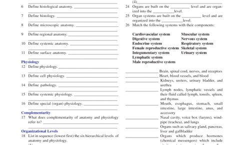 5 Best Images Of Printable College Anatomy Worksheets Anatomy And