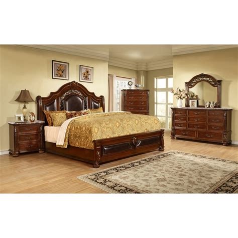 Best Master Furniture Traditional Cherry 5 Piece Bedroom Set