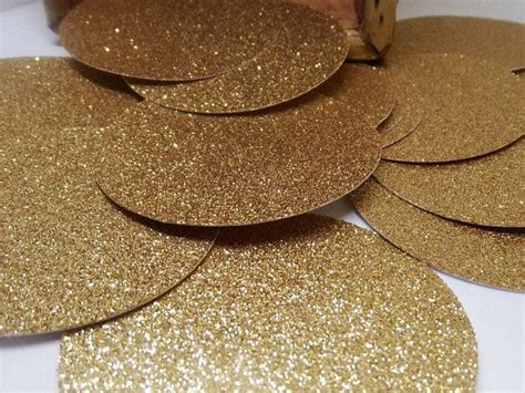 3 Inch Gold Glitter Circles Premium Gold Glitter Card Stock Etsy