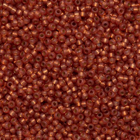 Miyuki Round Seed Bead 110 Duracoat Silver Lined Dyed Persimmon 22g T